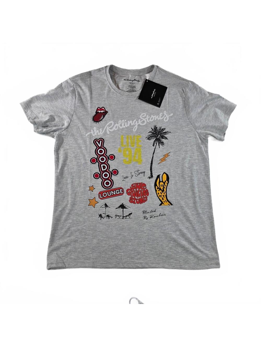 The Rolling Stones Live '94 Graphic T-Shirt Men Large Gray Vintage Style NWT